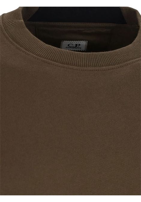 diagonal raised fleece sweatshirt man green C.P. COMPANY | RCCMSS713A-005086W683